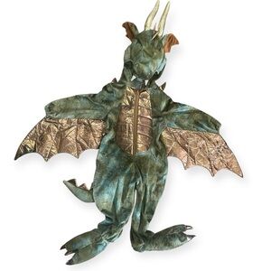 Ministry Of Rascals Winged Green Gold Dragon Costume Toddler 3T unisex Halloween